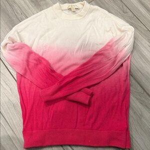 Gradient Pink and White Women's Sweater